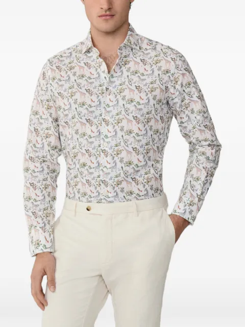 Hackett London camisa de vestir con fauna estampada