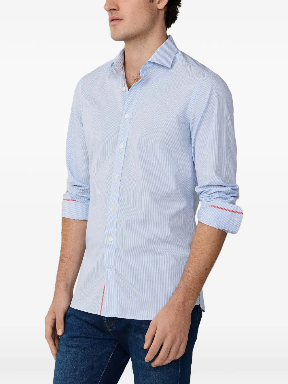 Hackett London Gestreept katoen-popeline overhemd Blauw