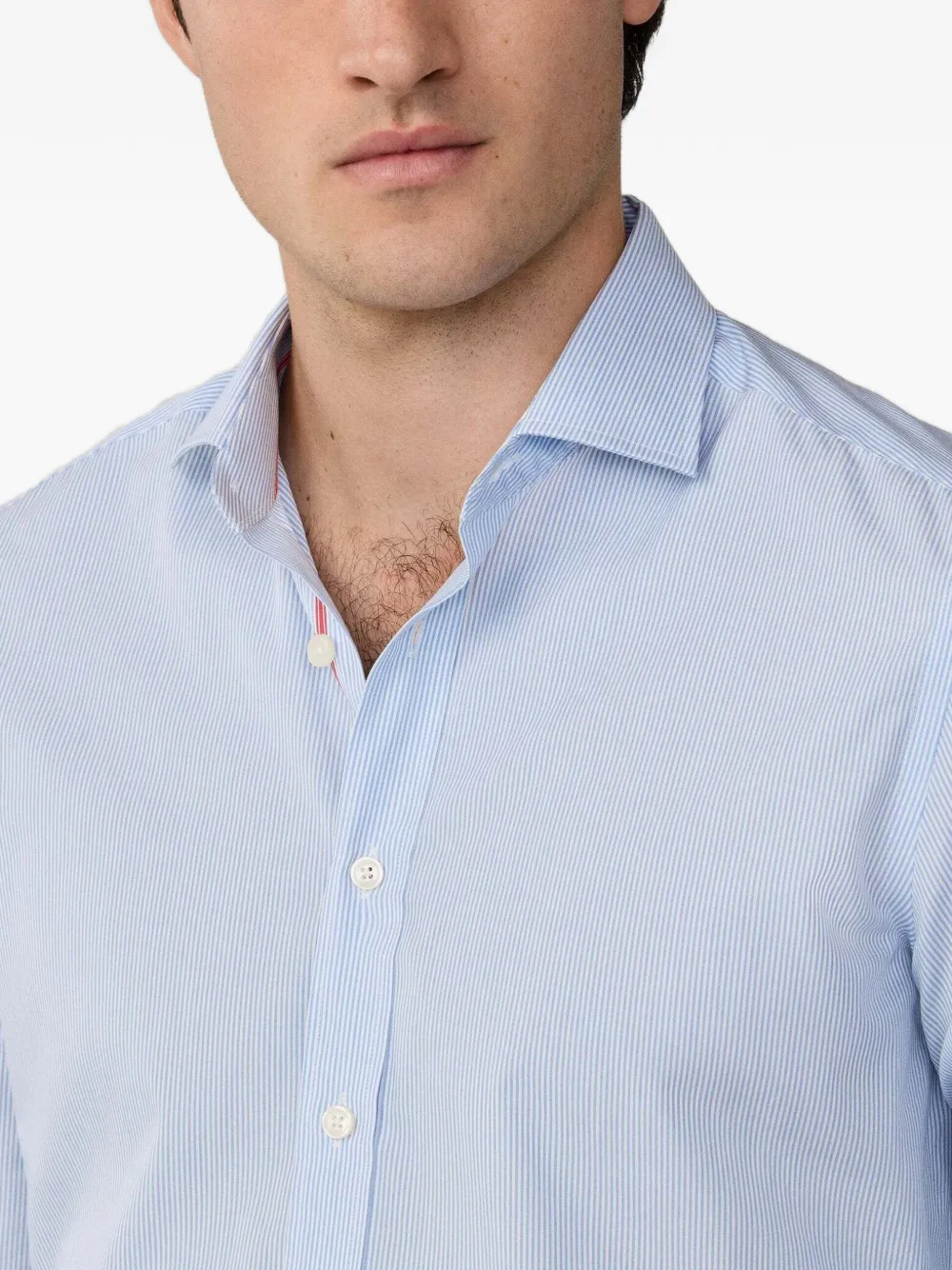 Hackett London Gestreept katoen-popeline overhemd Blauw