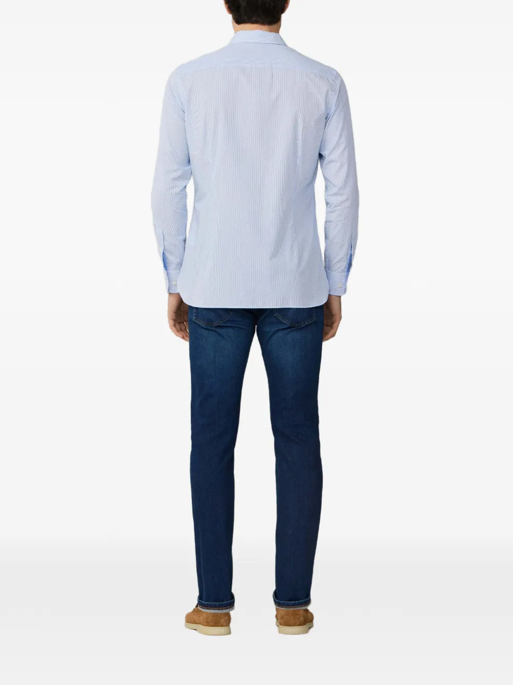 Hackett London Gestreept katoen-popeline overhemd Blauw