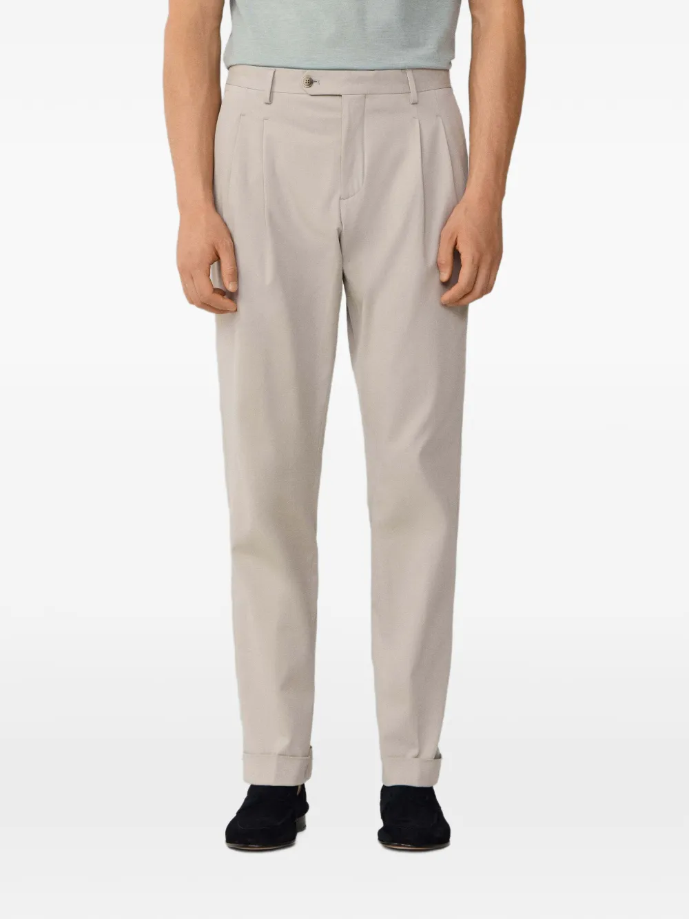 Hackett Double-pleated Trousers In Neutral