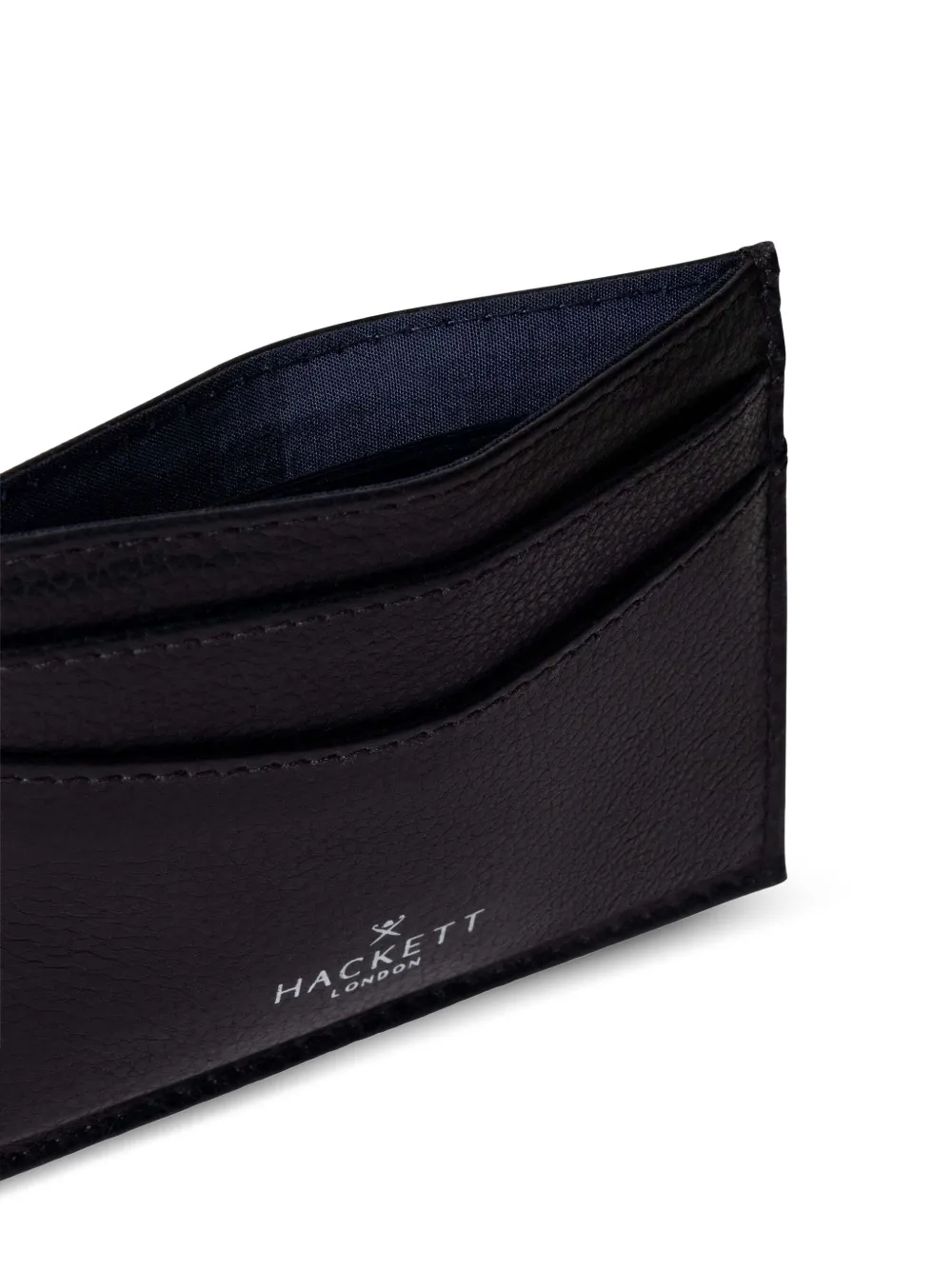 Hackett London Pasjeshouder van bewerkt leer Zwart
