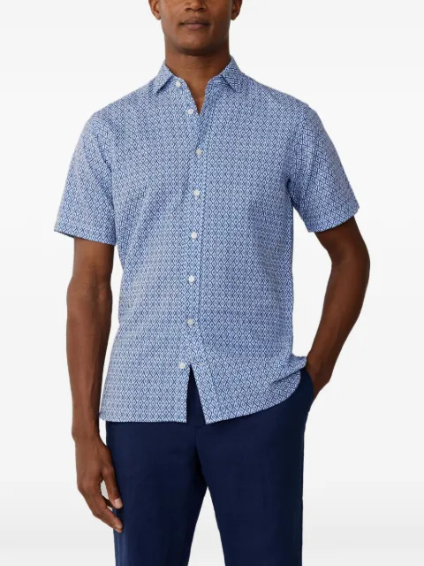Hackett London clay-print short-sleeve shirt