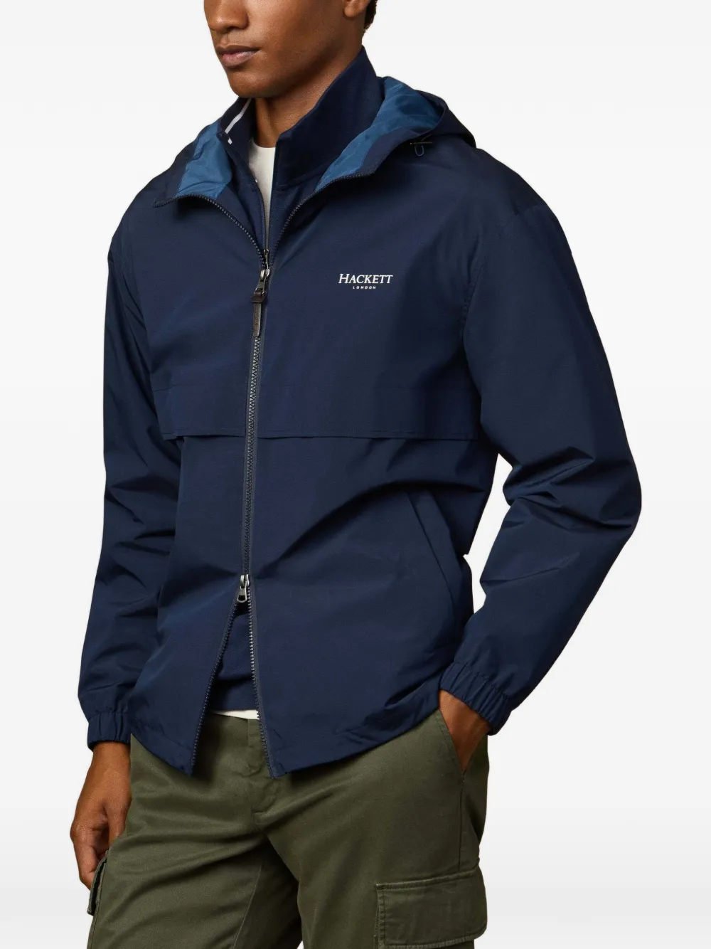 Hackett London Heritage capuchon met ritssluiting Blauw