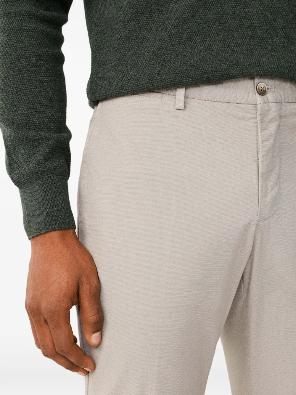Hackett London Kensington broek met riemlus Beige