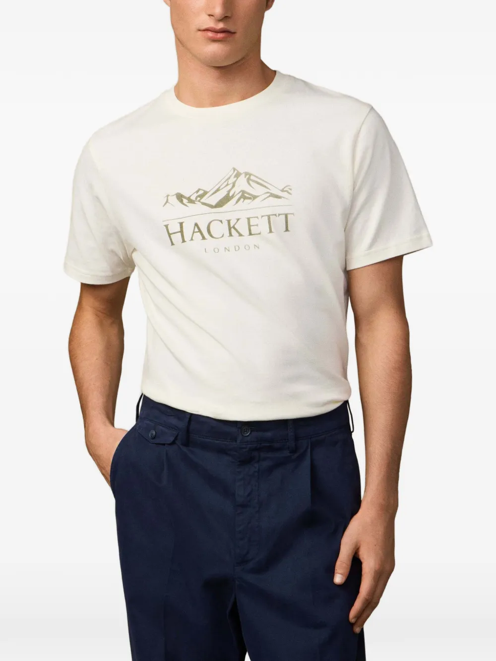 Hackett London Heritage Peaks T-shirt met korte mouwen Beige