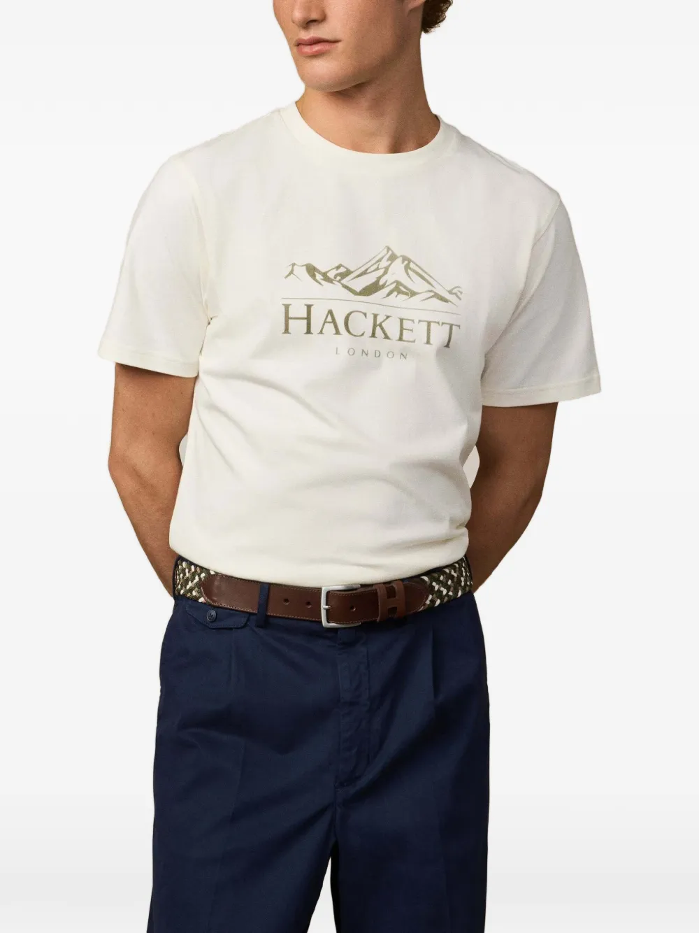 Hackett London Heritage Peaks T-shirt met korte mouwen Beige