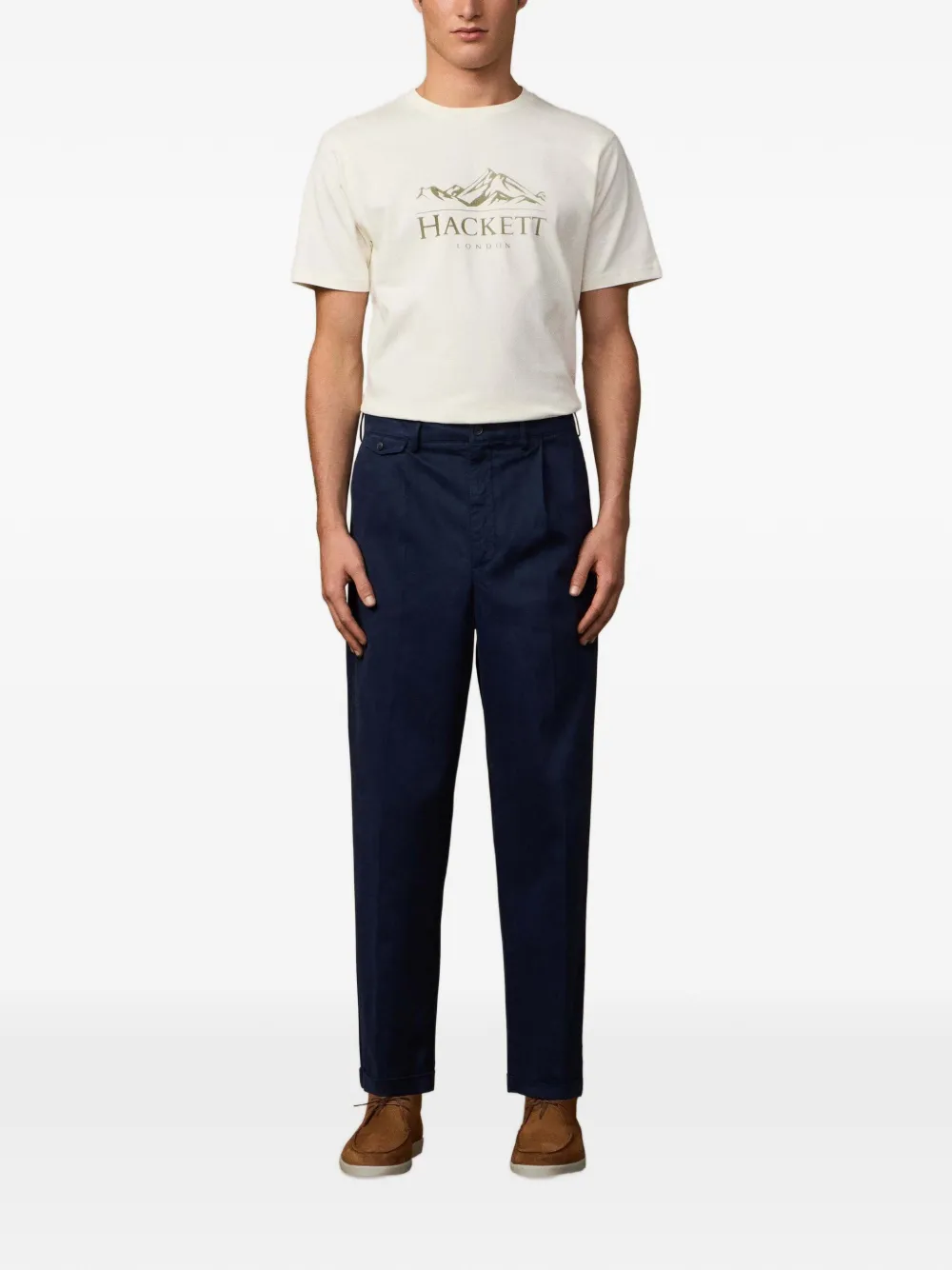 Hackett London Heritage Peaks T-shirt met korte mouwen Beige