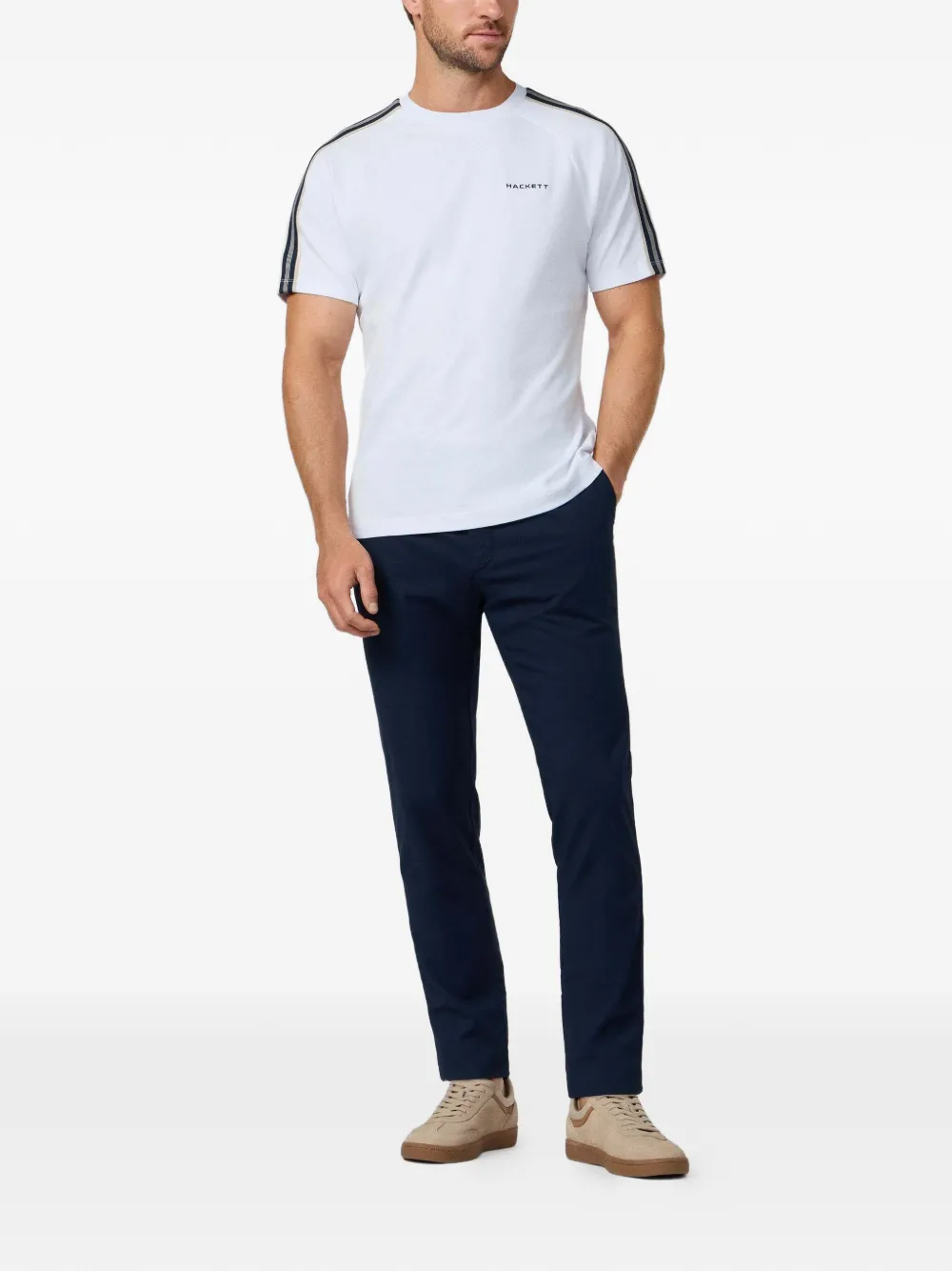 Hackett Tape-detail Raglan-sleeve T-shirt In Multi