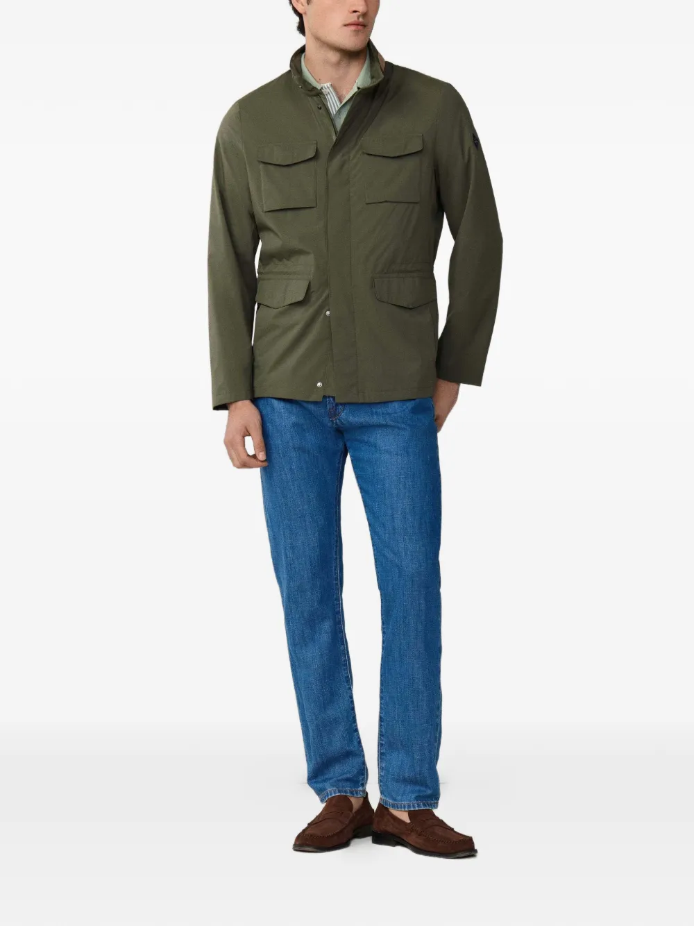 Hackett Tech Velo Four-pocket Jacket In Green