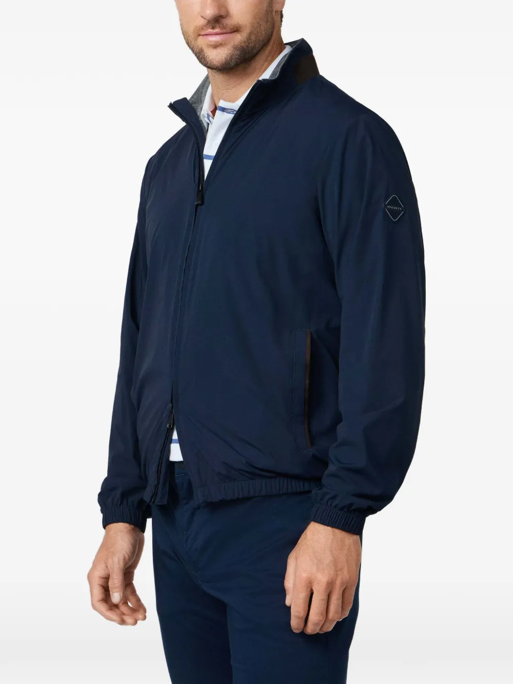 Hackett Driver Blouson Jacket In Blue