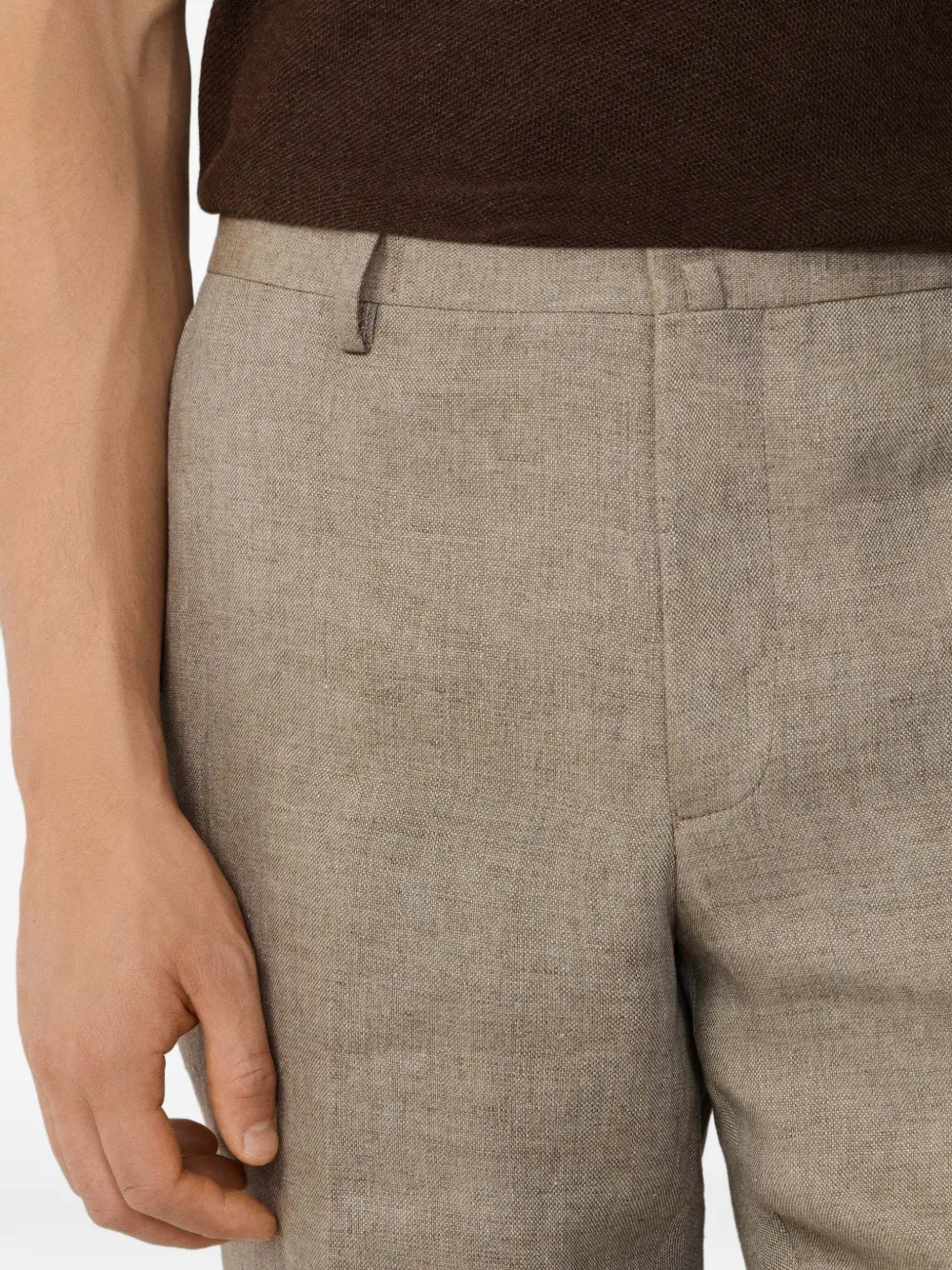 Hackett London Straight linnen broek Beige