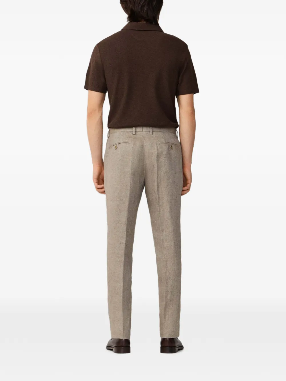 Hackett London Straight linnen broek Beige