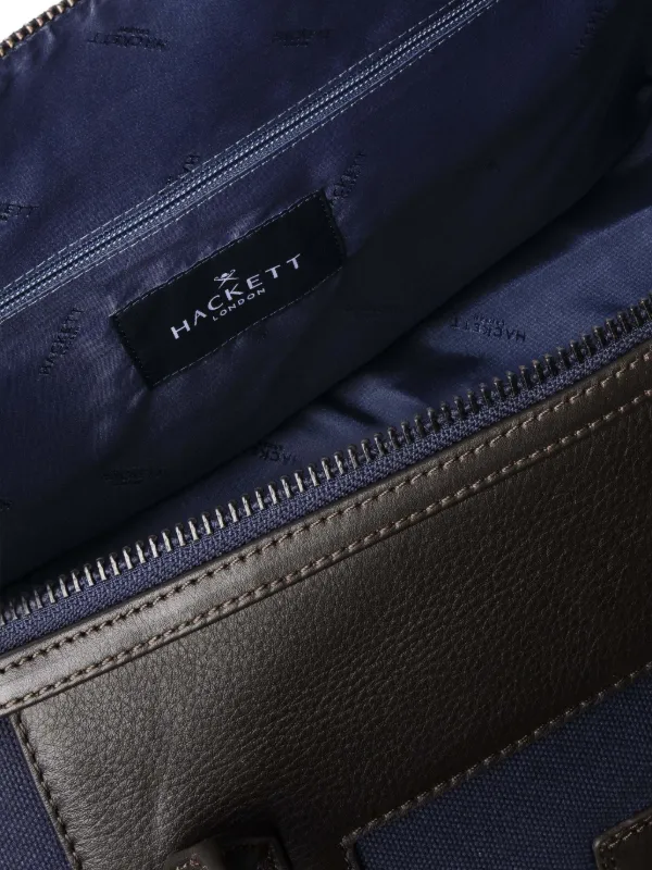 Hackett London Wells leather-trim Holdall Bag | Blue | FARFETCH