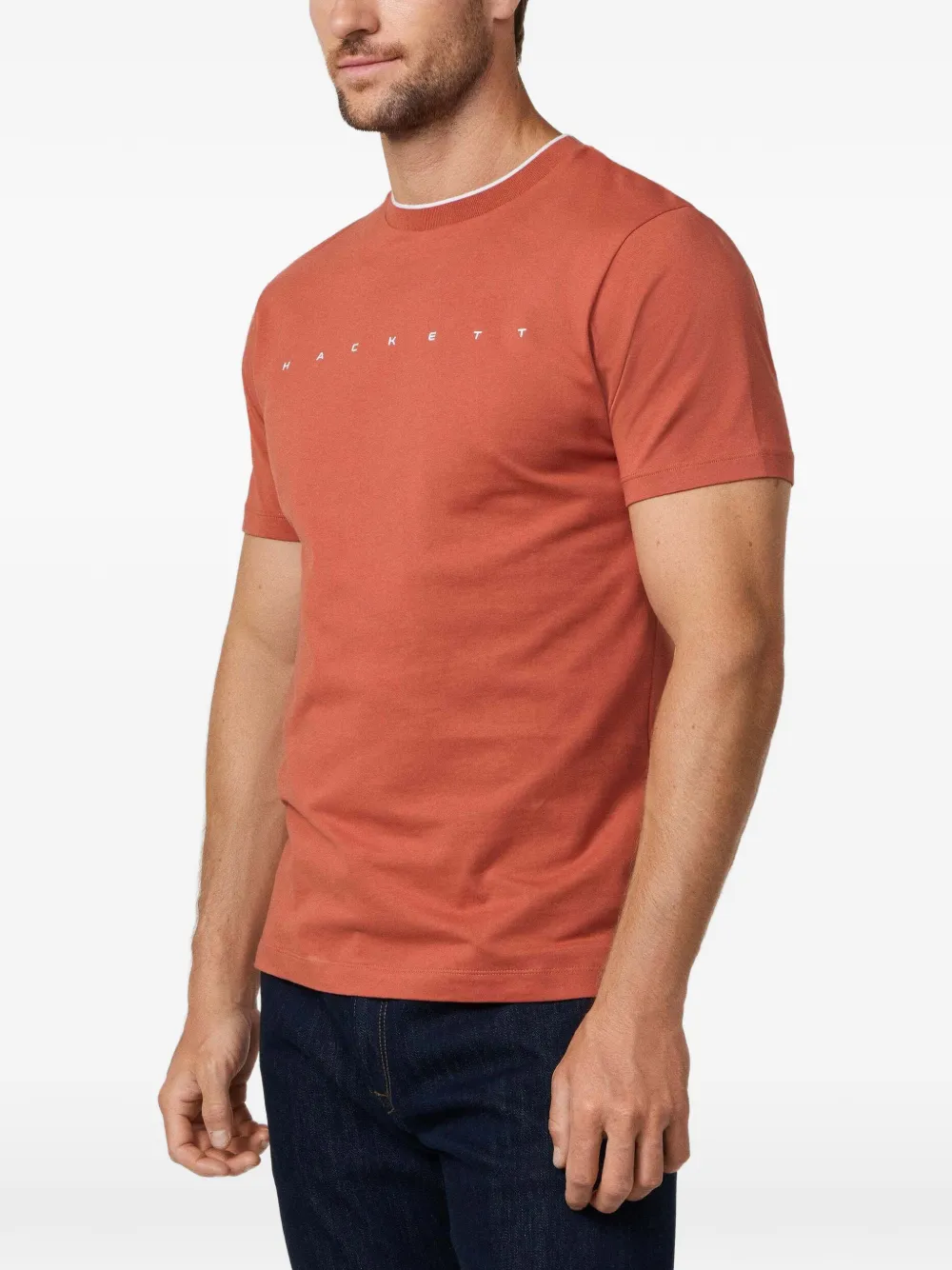 Hackett London Katoenen T-shirt met logoprint Rood