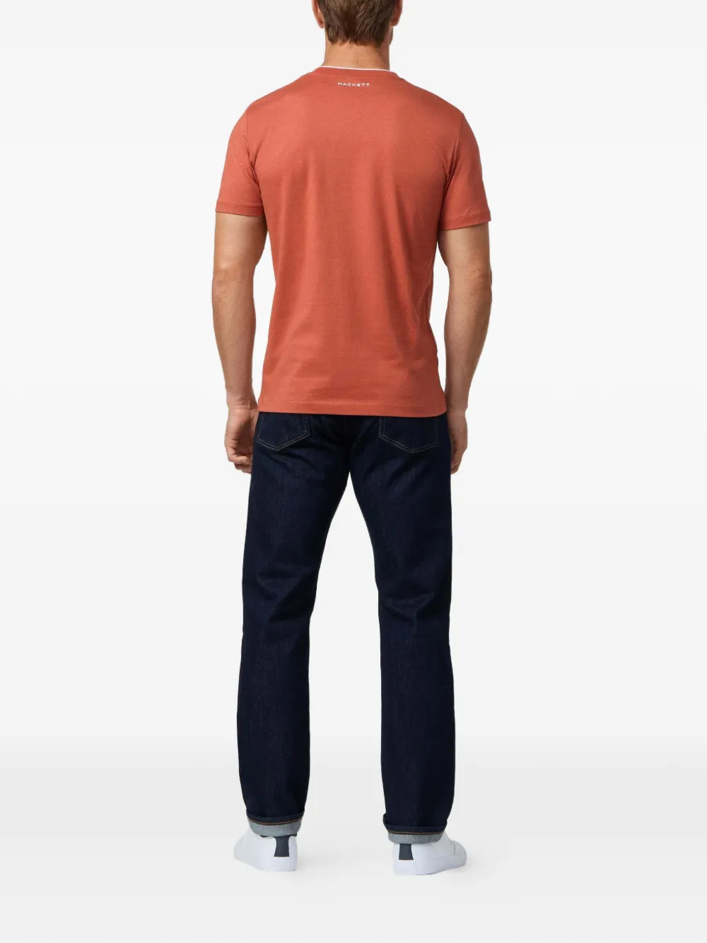 Hackett London Katoenen T-shirt met logoprint Rood