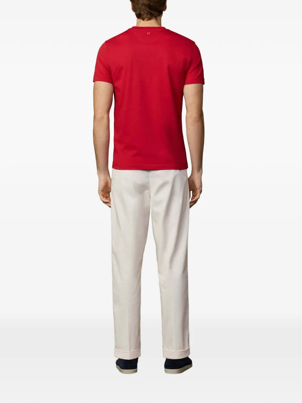 Hackett London Katoenen T-shirt met logoprint Rood