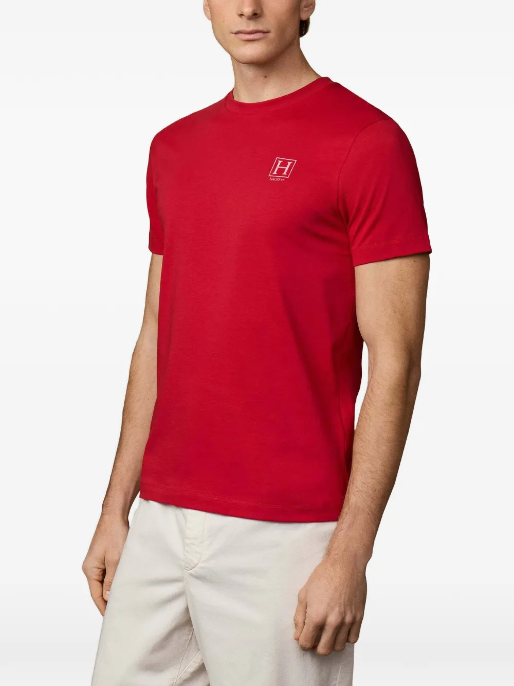 Hackett London Katoenen T-shirt met logoprint Rood