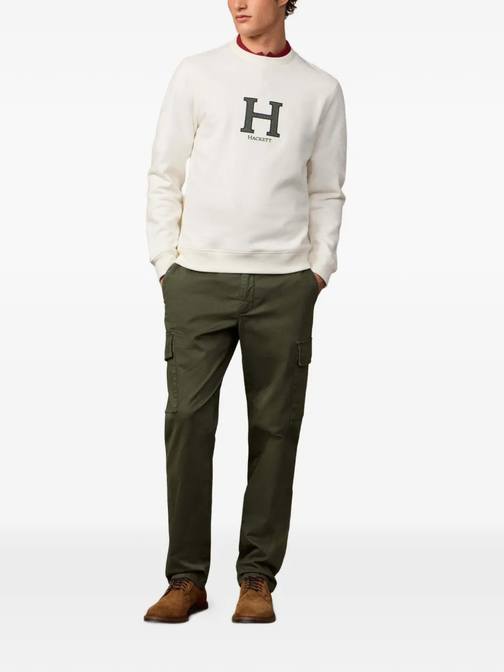 Hackett Embroidered Sweatshirt In White