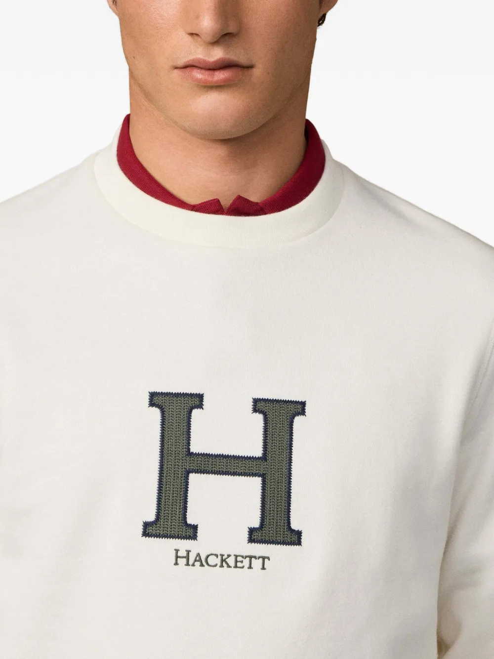 Hackett Embroidered Sweatshirt In White