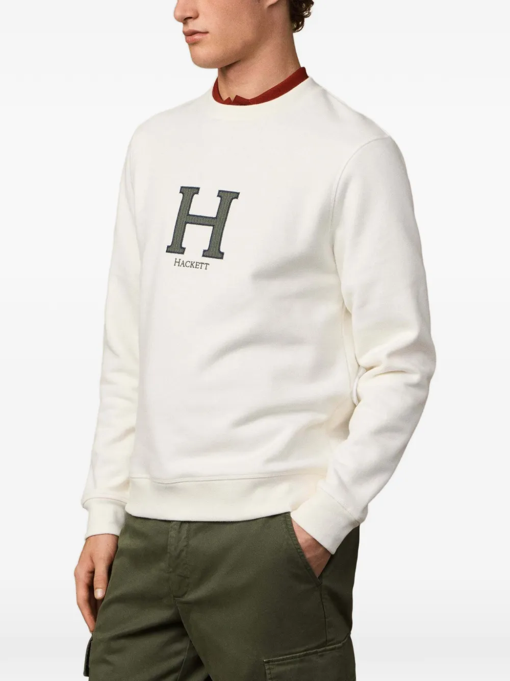 Hackett Embroidered Sweatshirt In White