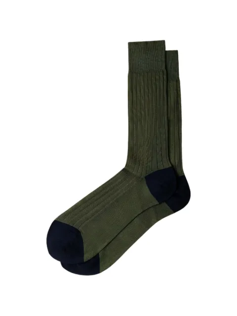 Hackett London ribbed-knit mercerised-cotton socks
