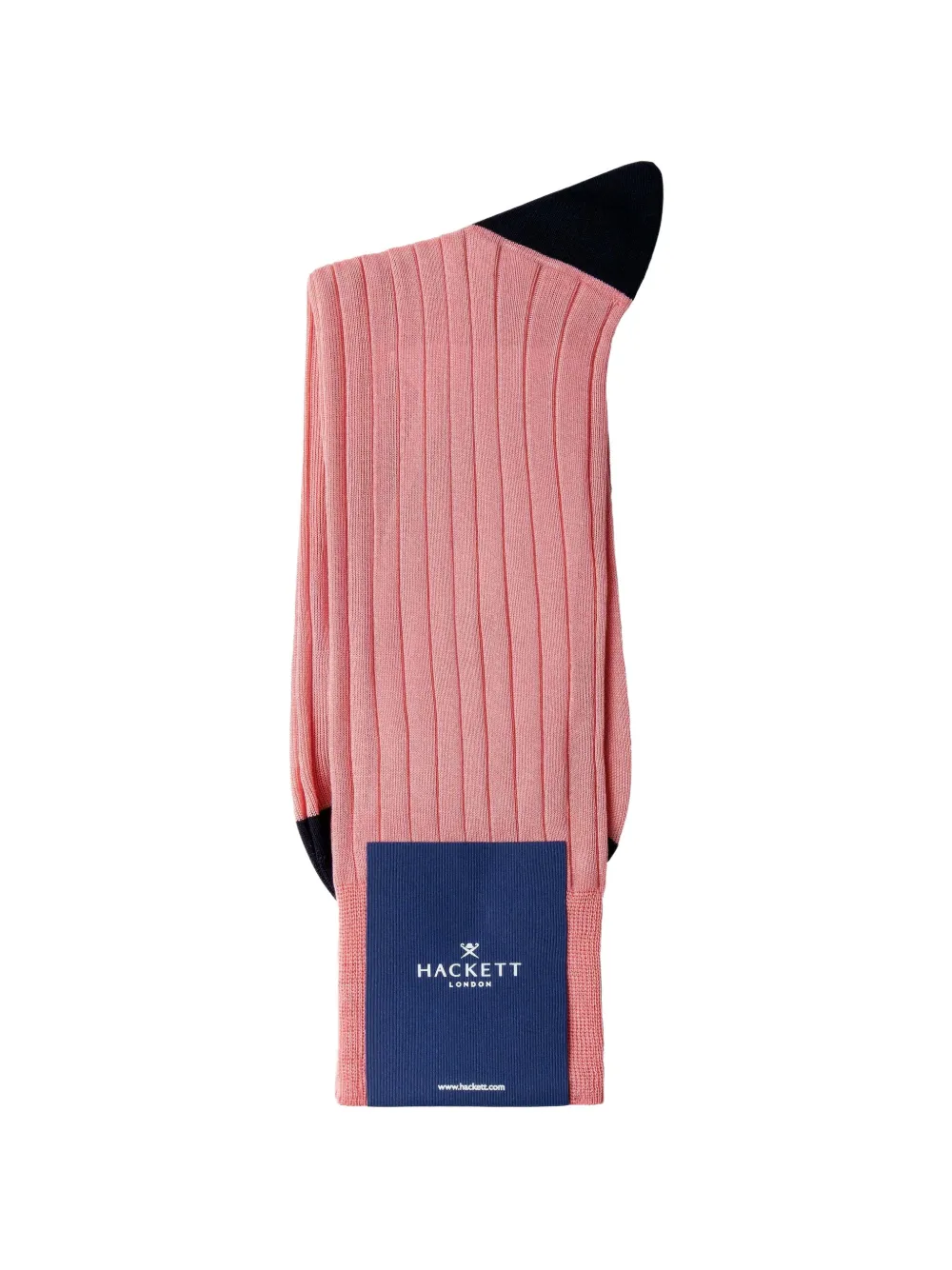 Hackett Ribbed Contrast-panel Socks In Pink