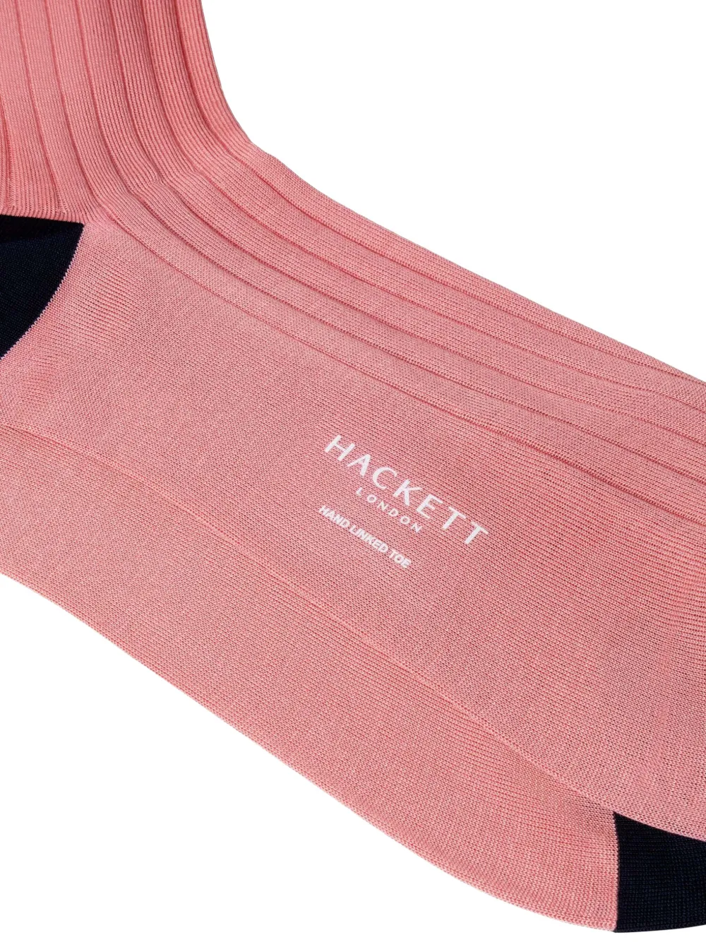 Hackett Ribbed Contrast-panel Socks In Pink