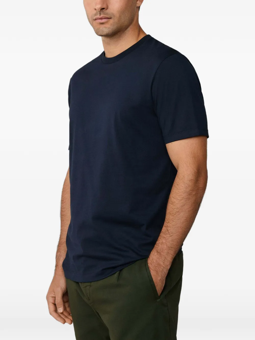 Hackett London Pima katoenen T-shirt met logodetail Blauw