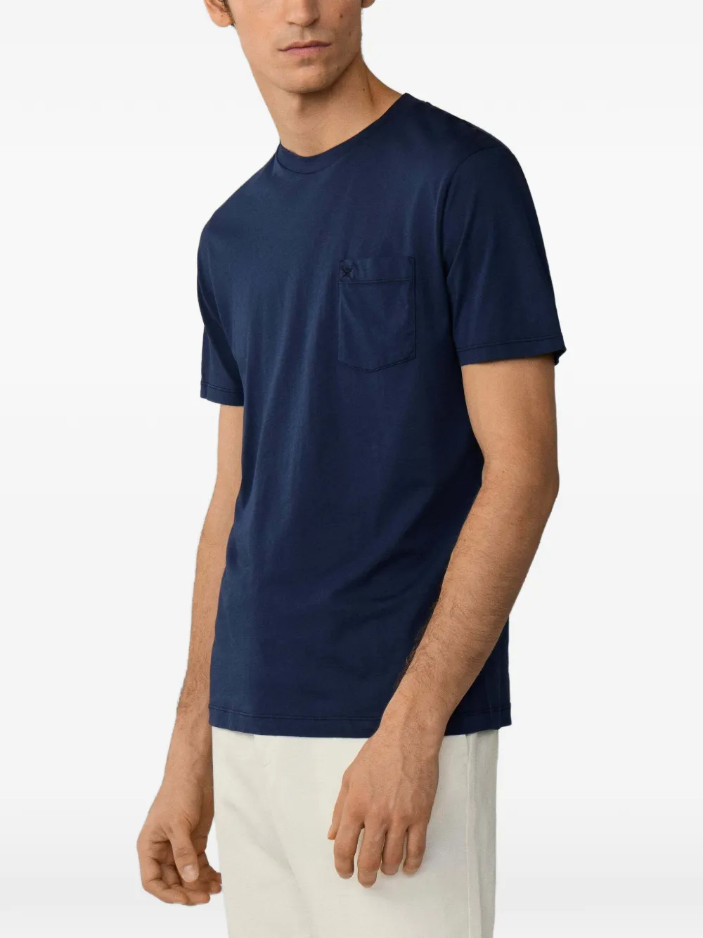 Hackett London T-shirt met zak Blauw