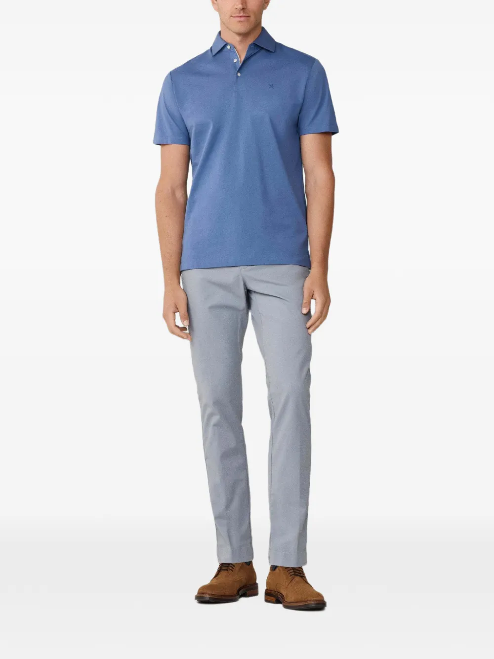 Hackett London Poloshirt met borduurwerk en knopen Blauw