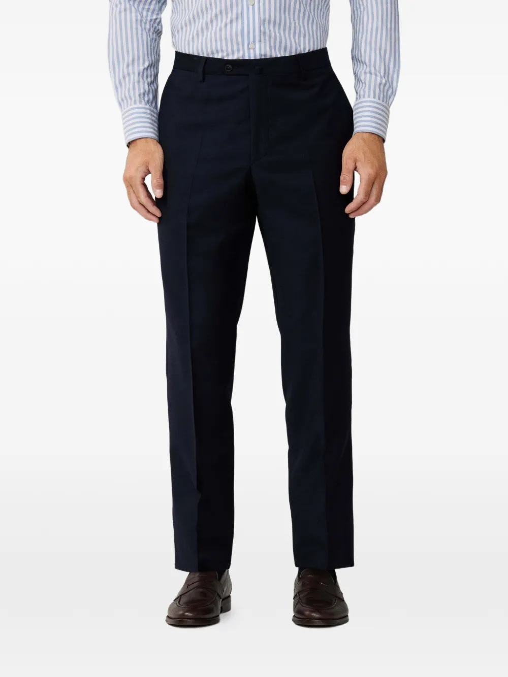 Hackett London Pressed-crease Tailored Trousers In Blue