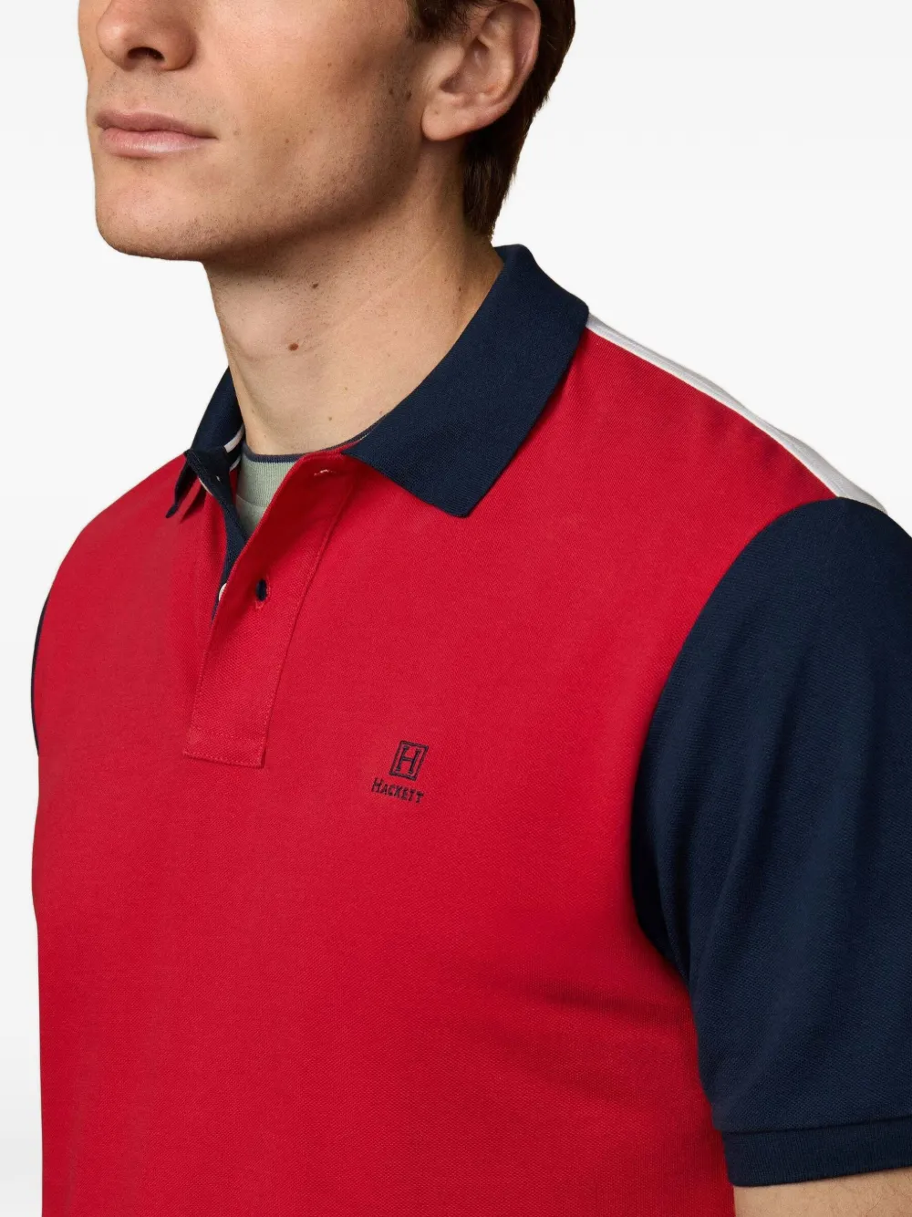 Hackett London Heritage H poloshirt met colourblocking Rood