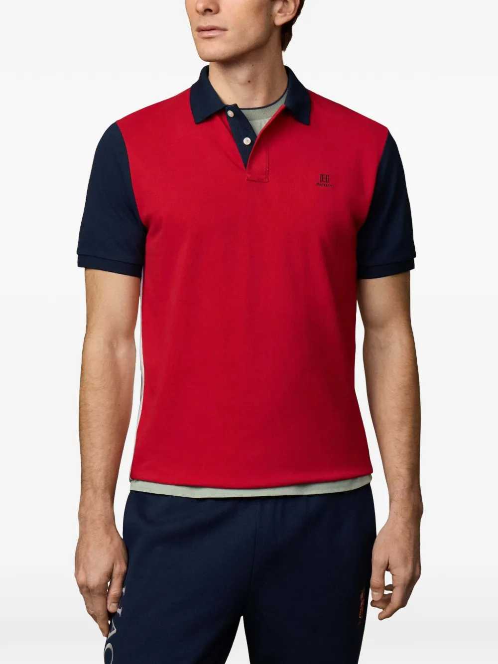 Hackett London Heritage H poloshirt met colourblocking Rood