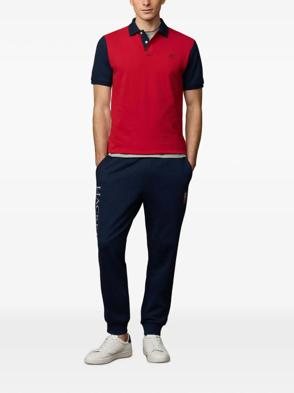 Hackett London Heritage H poloshirt met colourblocking Rood