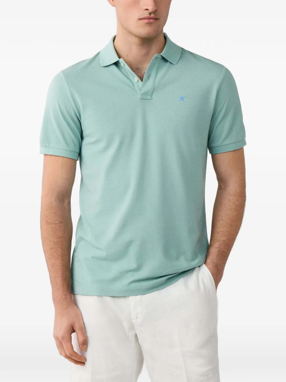 Hackett Logo-embroidered Piqué Polo Shirt In Brown