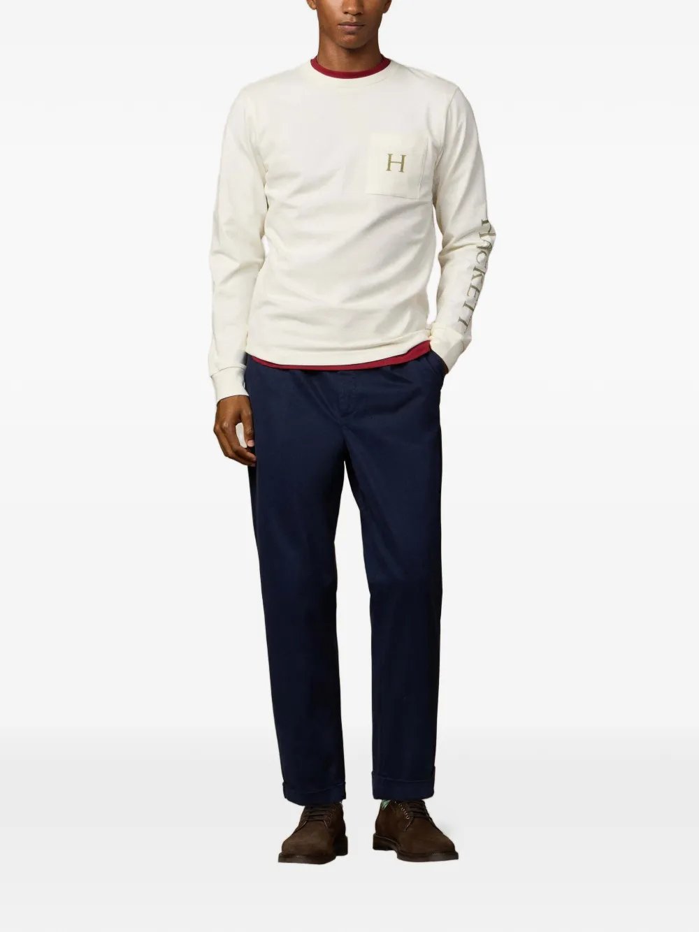 Hackett Logo-print Pocket T-shirt In White