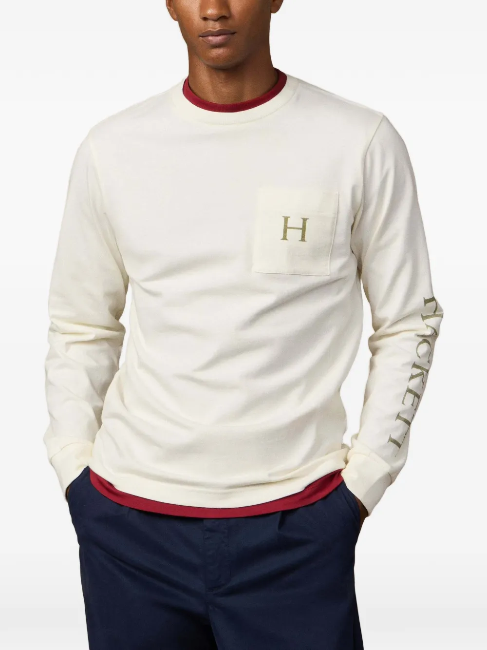 Hackett Logo-print Pocket T-shirt In White