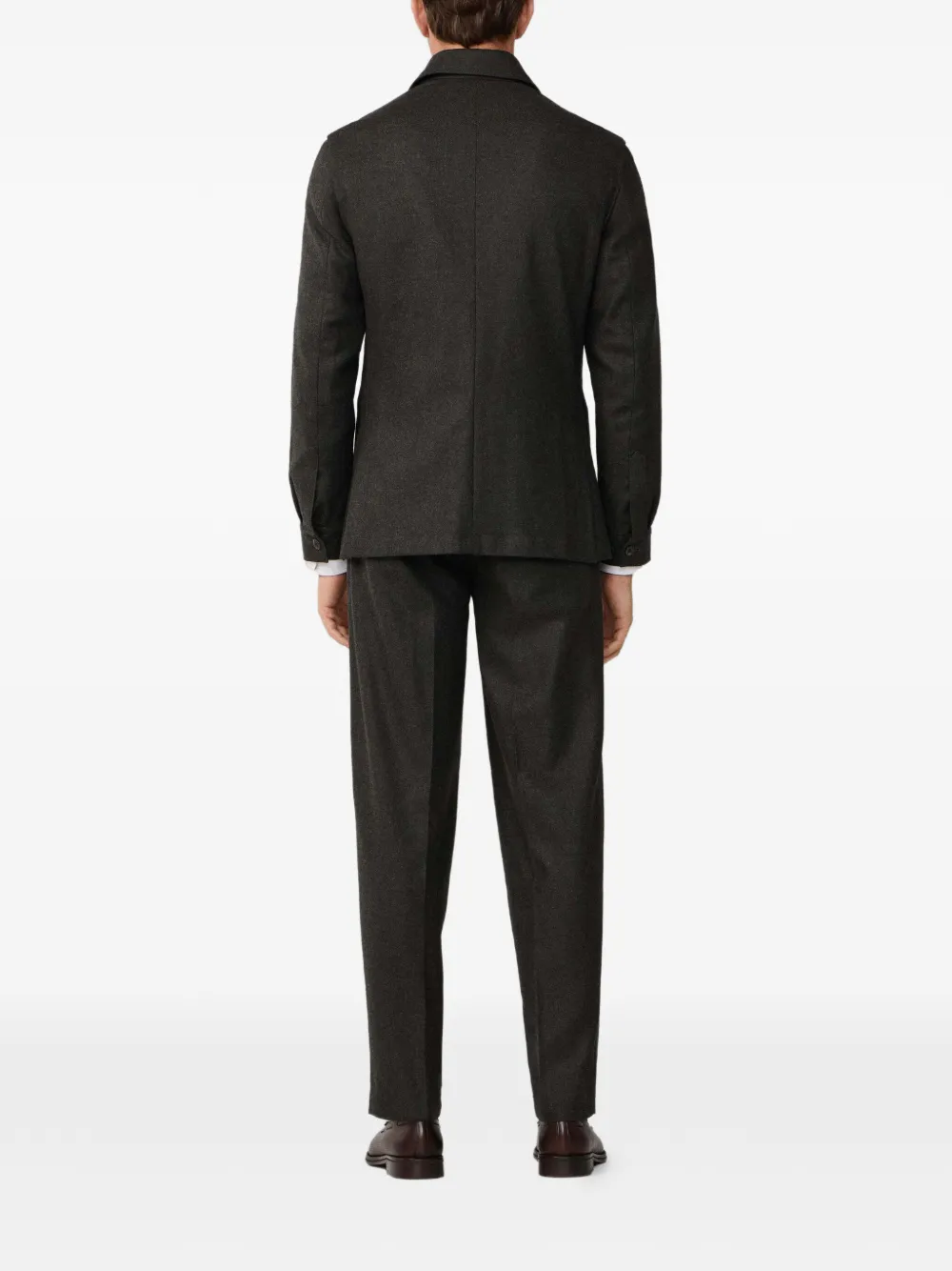 Hackett London Herringbone-pattern Jacket In Green
