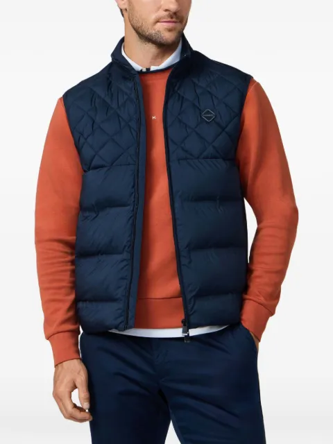 Hackett London quilted-panel zip-up gilet
