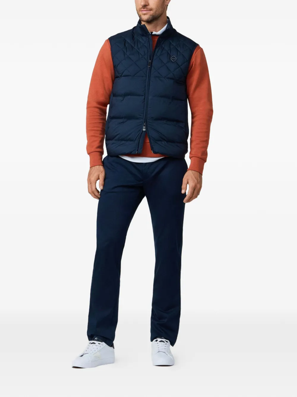 Hackett London Bodywarmer met gewatteerd vlak en rits Blauw