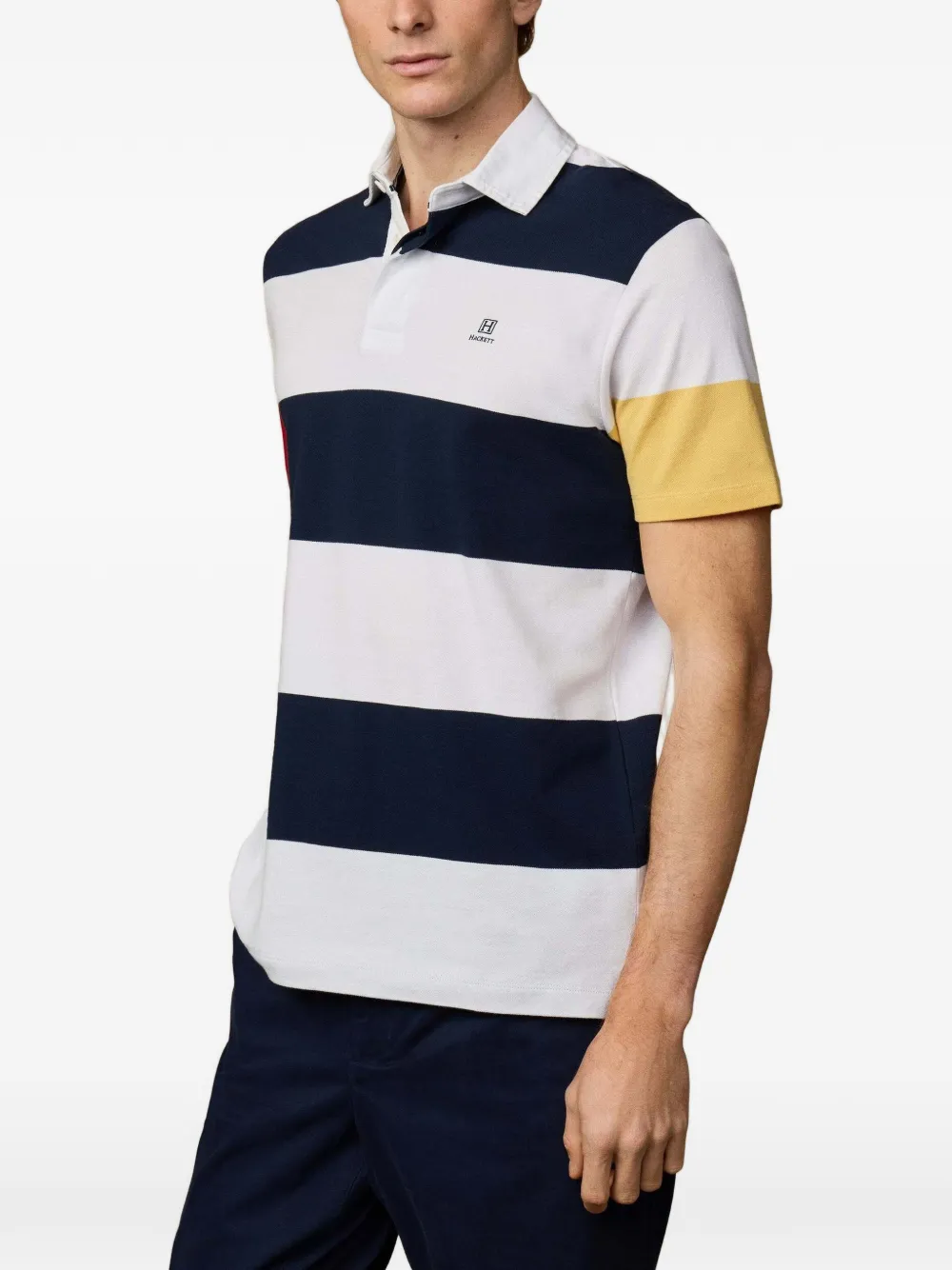 Hackett Striped Rugby Polo Shirt In Multi