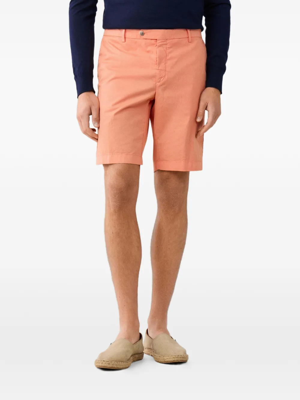 Hackett Garment-dyed Cotton Shorts In Pink