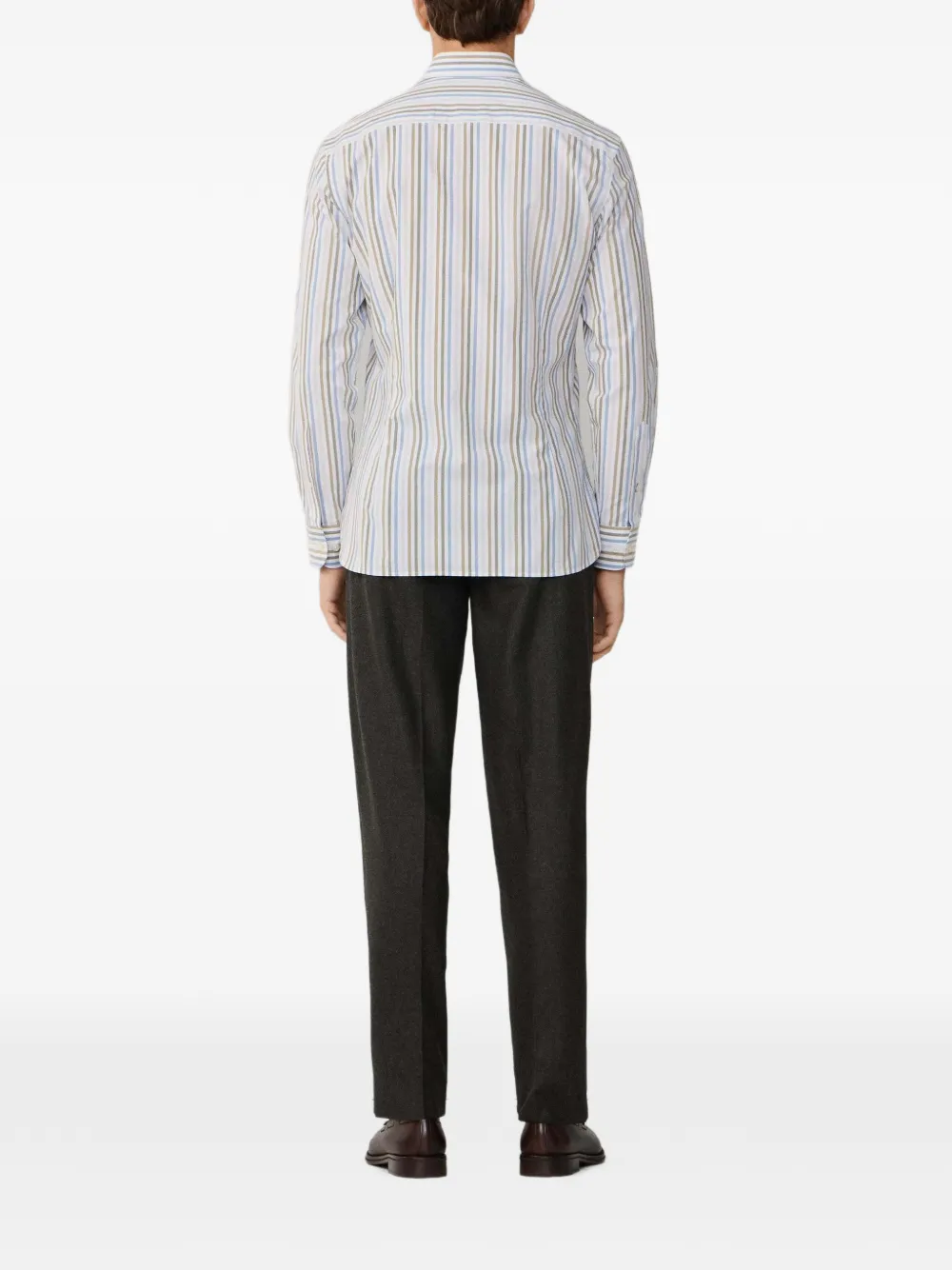 Hackett London Overhemd met Pimlico kraag en Bengaalse streep Wit