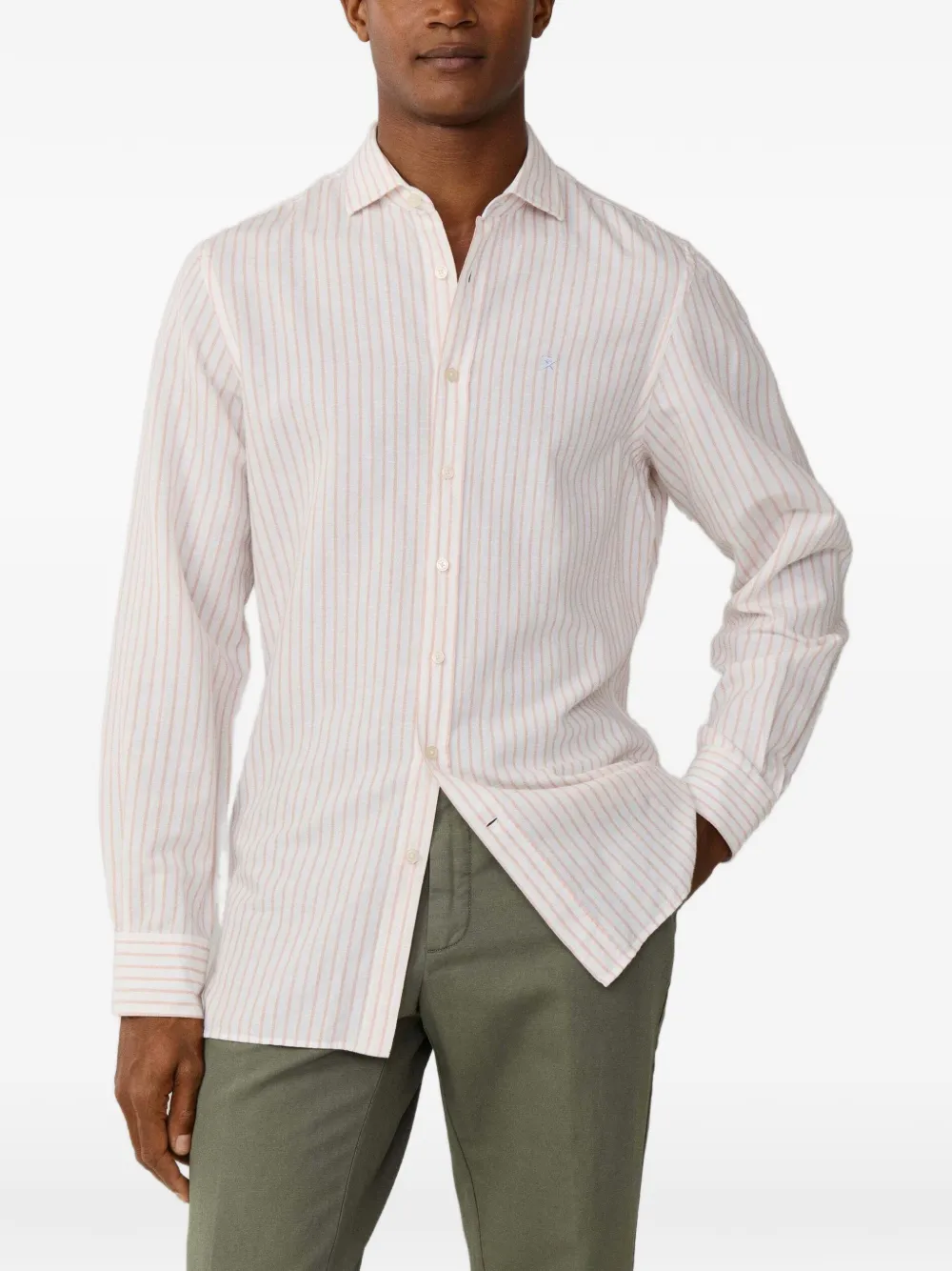 Hackett London Gestreept overhemd Wit