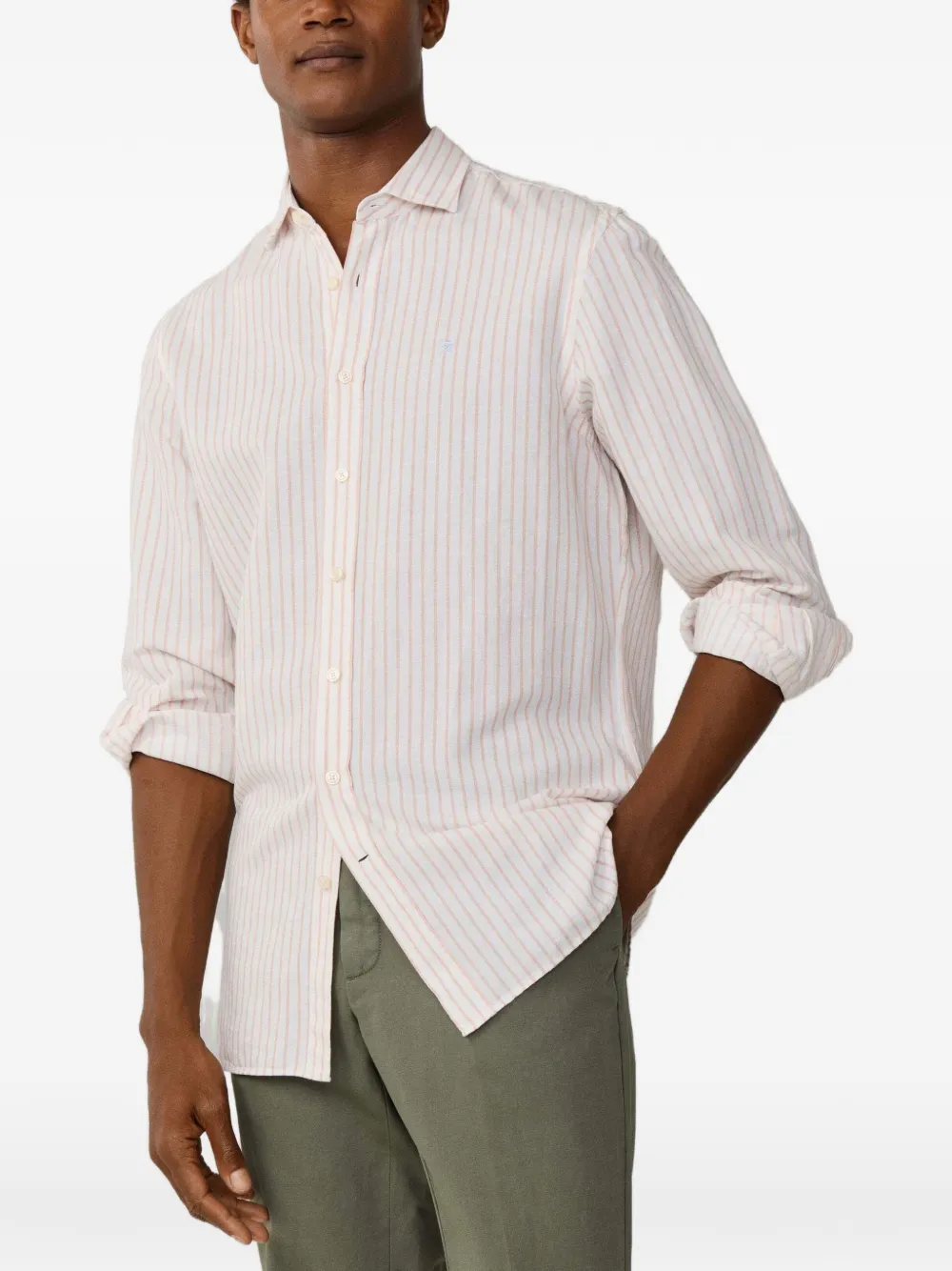 Hackett London Gestreept overhemd Wit