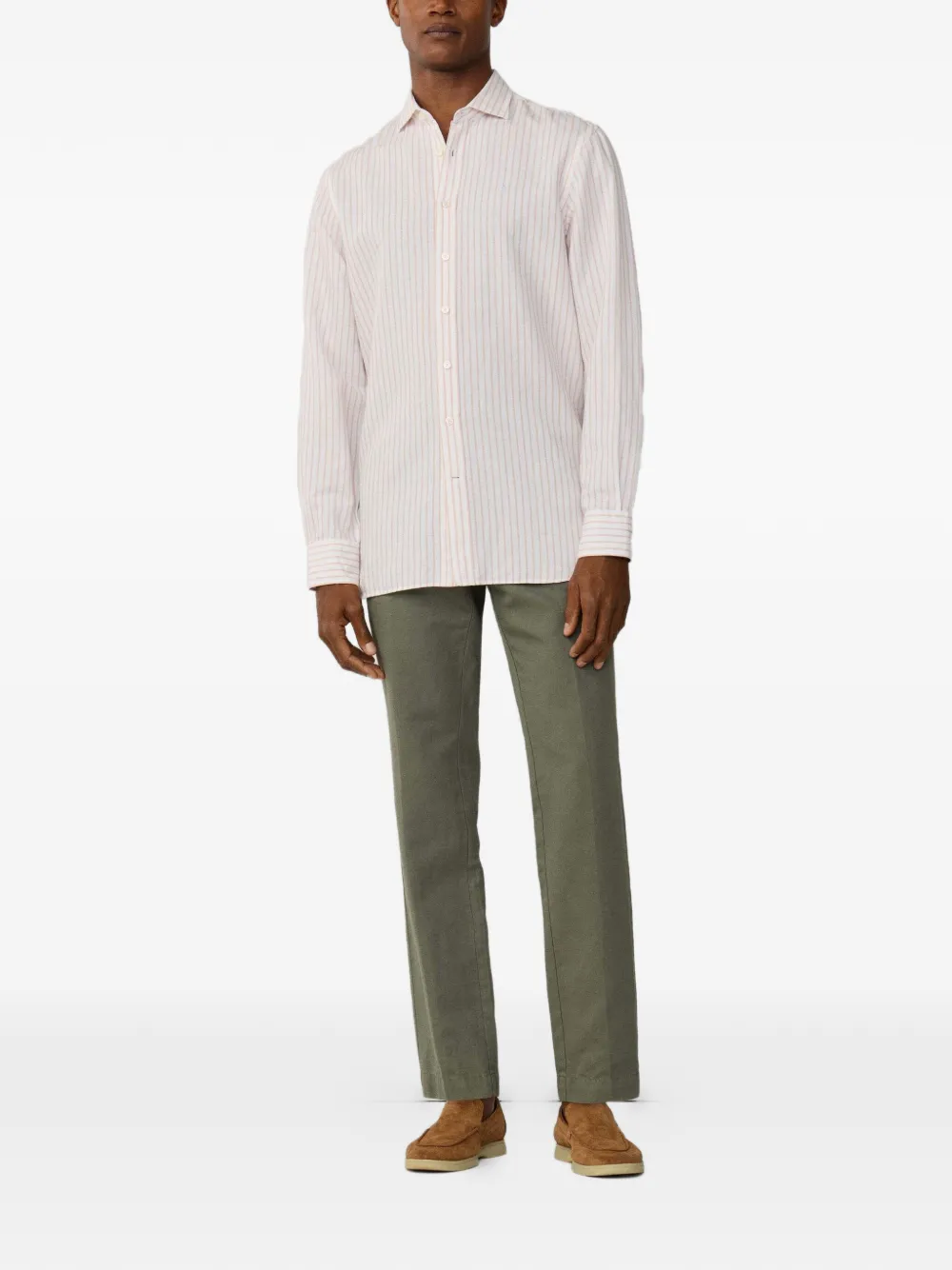 Hackett London Gestreept overhemd Wit