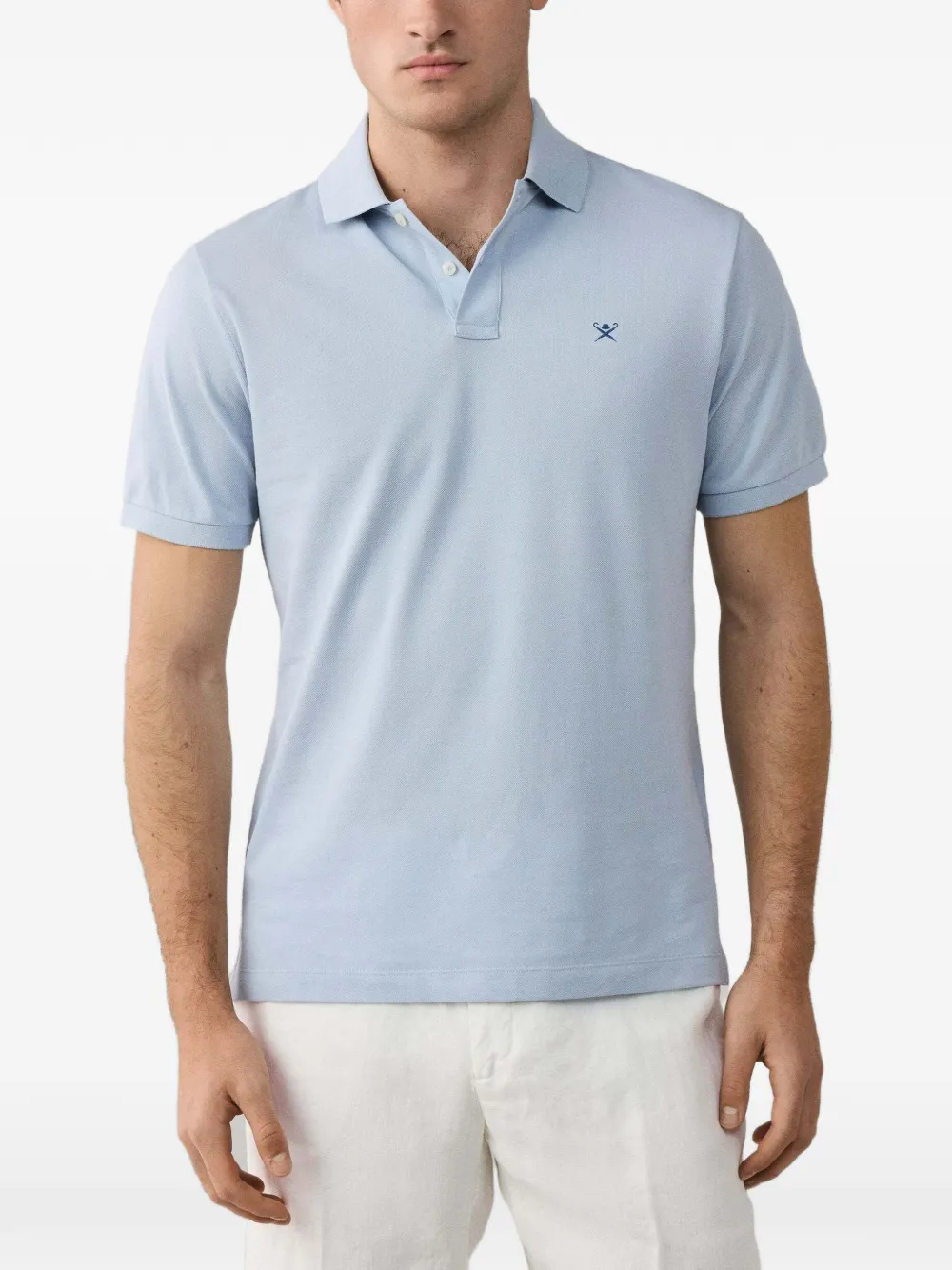 Hackett London Piqué-Poloshirt mit Logo-Stickerei - Blau