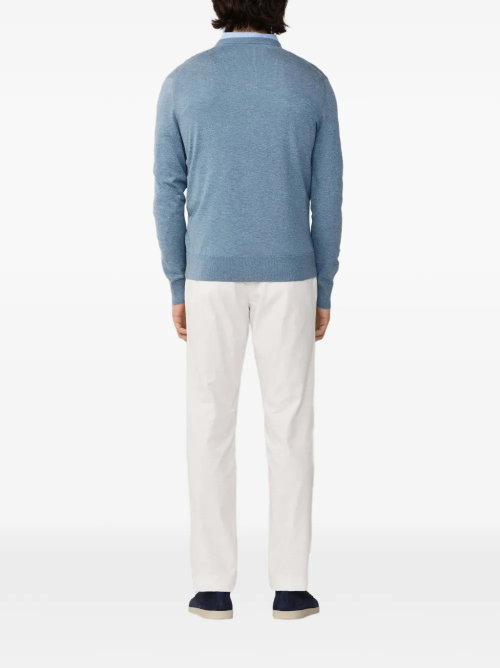 Hackett V-neck Embroidered Sweater In Multi