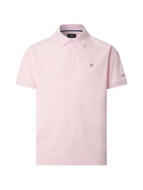 Hackett London stripe-trim logo-embroidered polo shirt